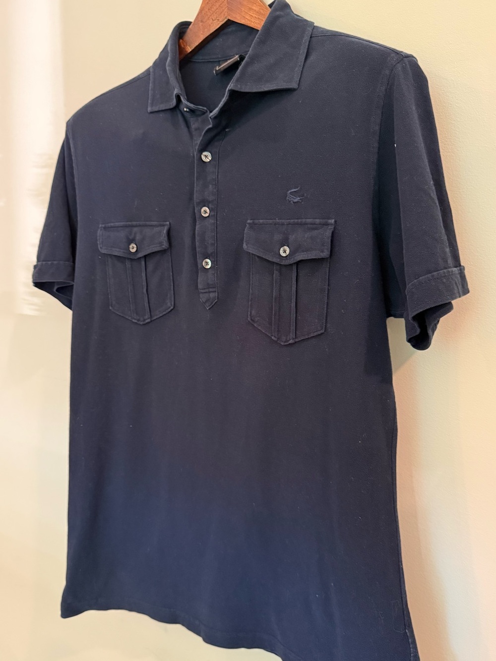 Lacoste Made in Japan Navy Utility Pocket Polo Shirt Men’s Size 5 (Large)